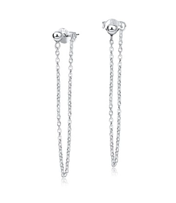 Perfect Chain Silver Ear Stud STS-3595